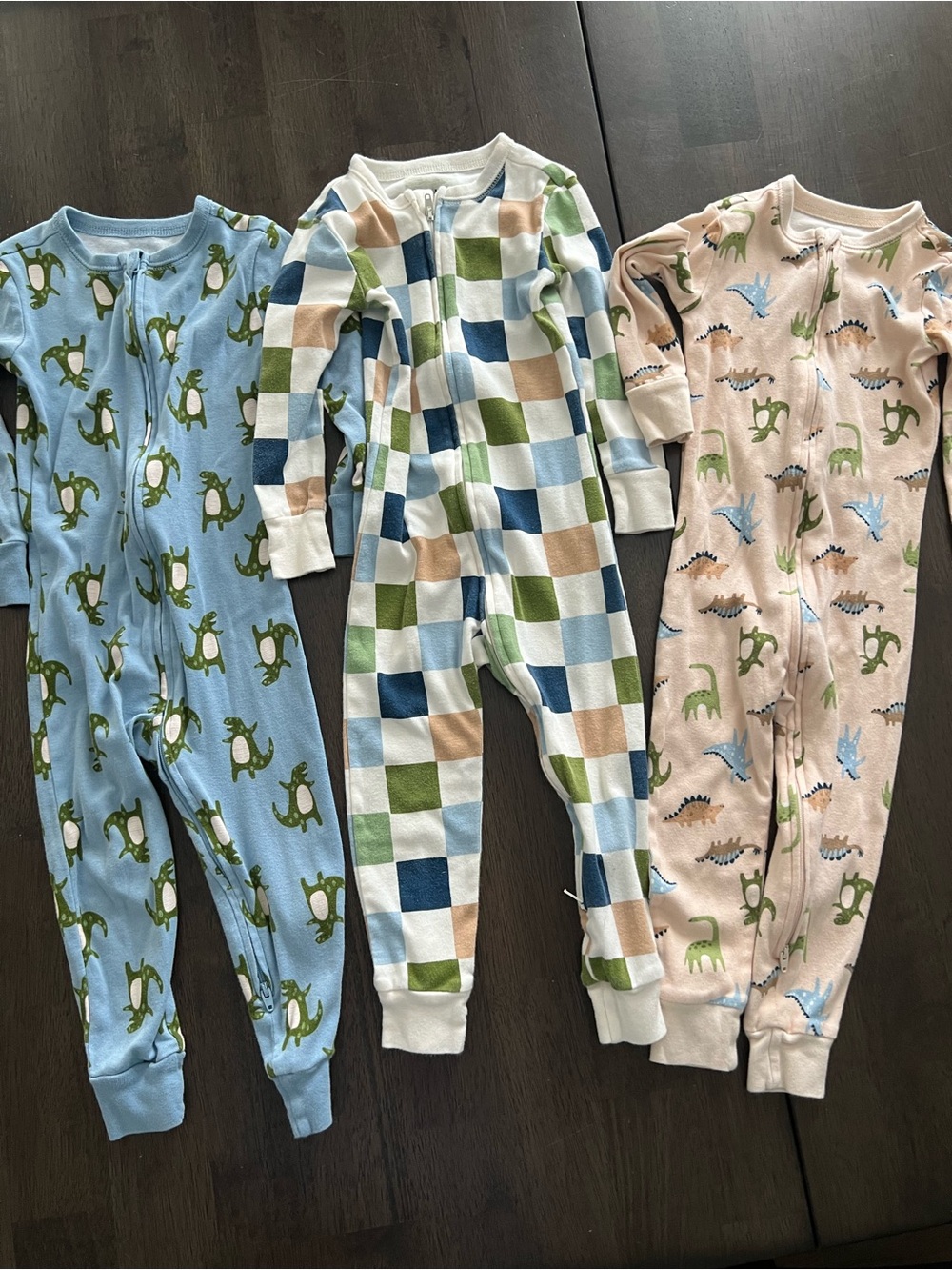Old Navy Baby/Toddler Footies - Blue, Green, Tan (3 Pack)